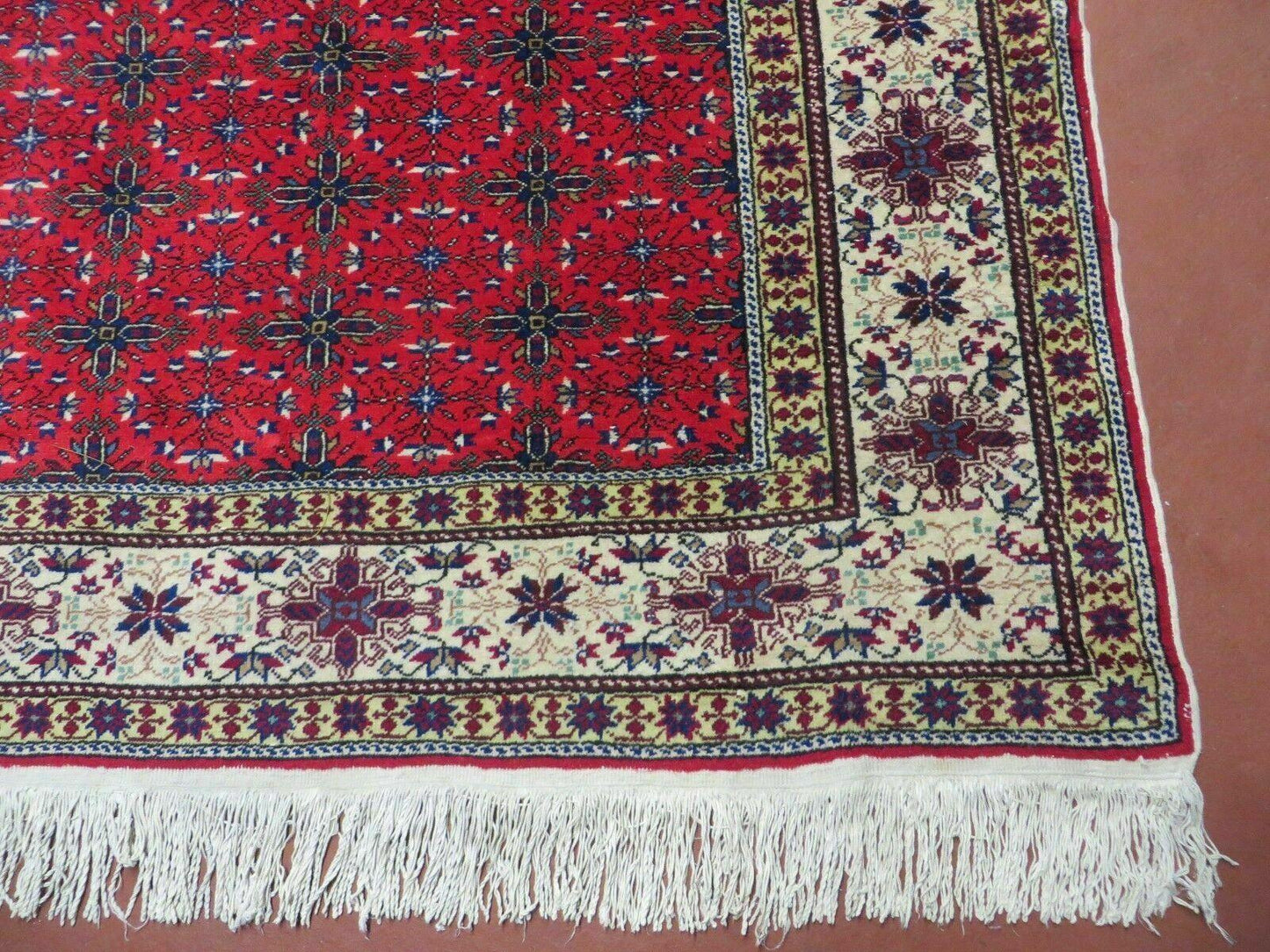 Vintage Handmade Turkish Kayseri Wool Rug 6 By 10 Floral Allover Design