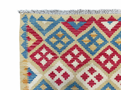 Kilim Rug 3x5 Multicolor Tribal Turkish Anatolian Wool Flatweave Area Rug