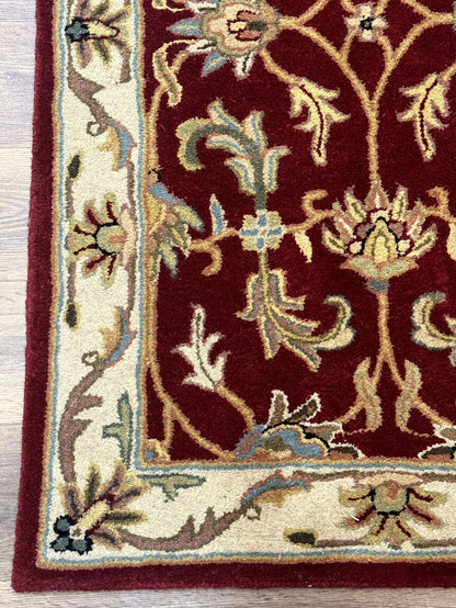 Floral Wool Rug 3x5 In Dark Red Safavieh Heritage Collection Pair B