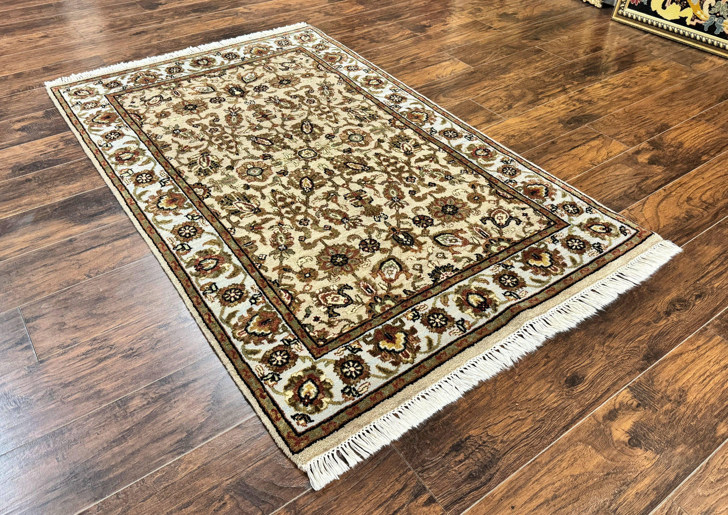 Persian Rug 4x6 Handmade Wool Floral Allover Vintage Oriental Carpet