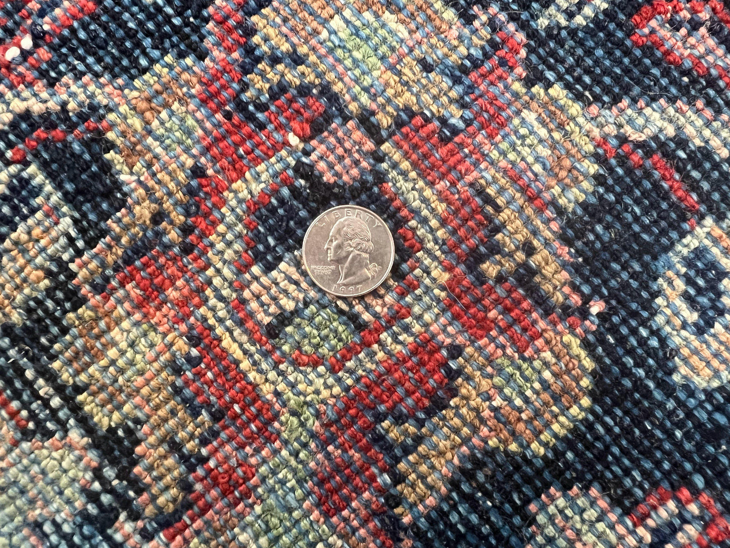 Persian Sarouk Rug 11x14, Semi Open Field, Large Antique Persian Wool Handmade Carpet, Red and Dark Blue, Floral