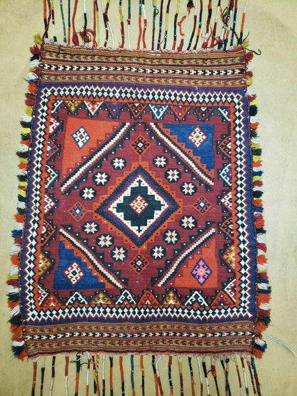 Antique Turkish Kilim Rug Handcrafted Wool 3 By 4 Ft Vintage Floor Covering