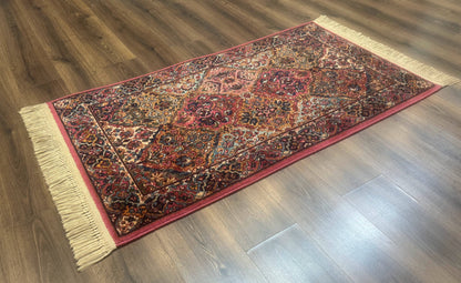 Karastan Rug 3x5 Multicolor Panel Kirman #717, Original 700 Series, Wool Pile, Discontinued
