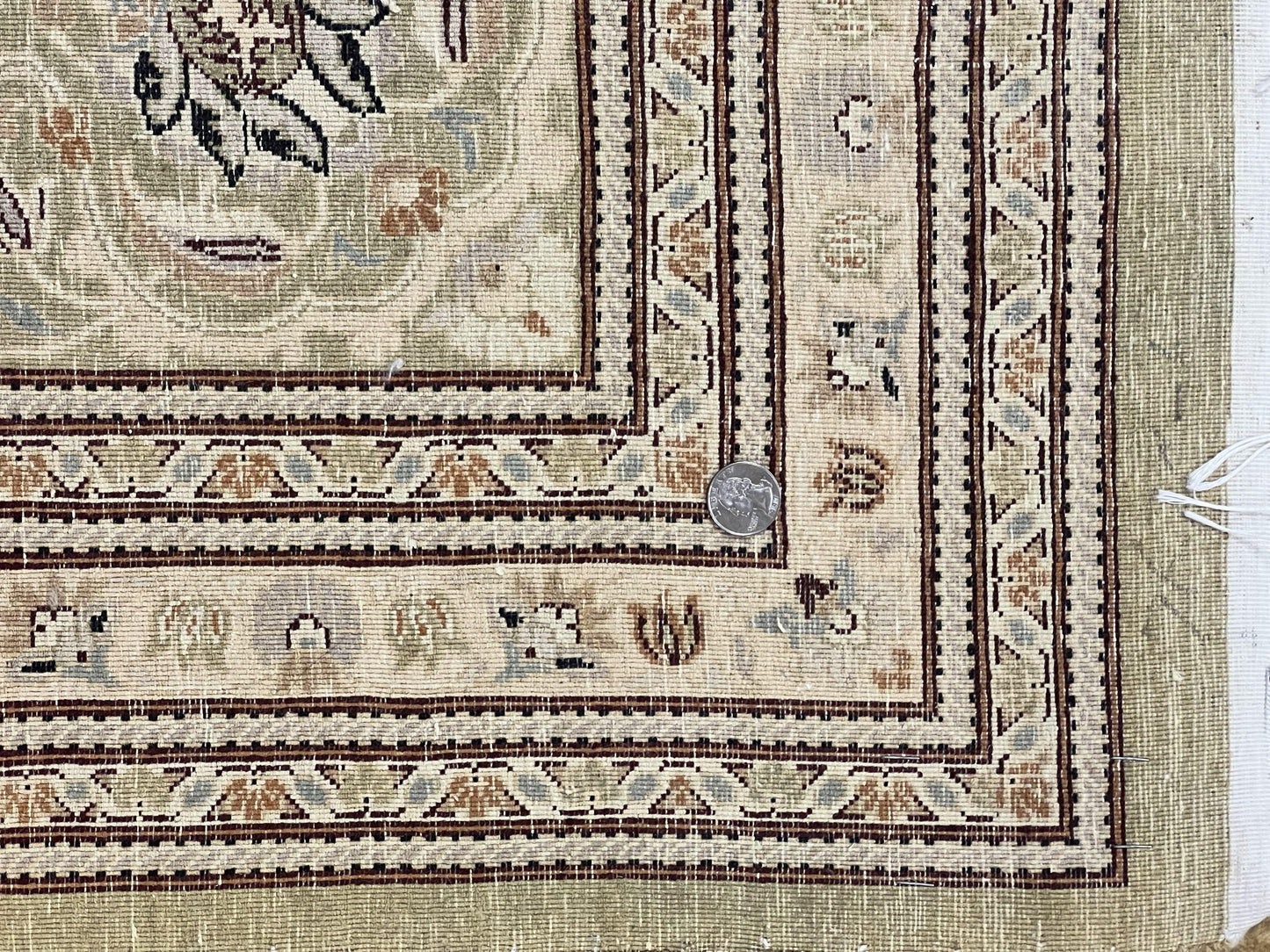 Persian Rug Hand Knotted Wool 8x10 Vintage Safavieh Gold Tan