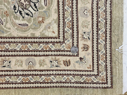 Persian Rug Hand Knotted Wool 8x10 Vintage Safavieh Gold Tan