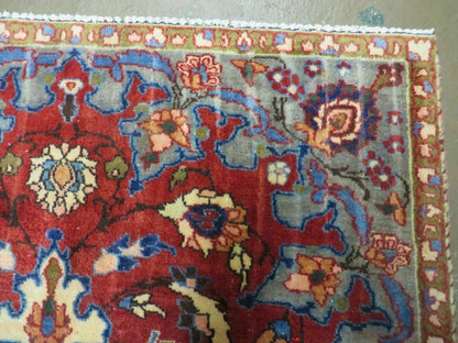 Antique Handmade India Floral Oriental Wool Rug With Vegetable Dyes 4x6 Vintage Persian Style