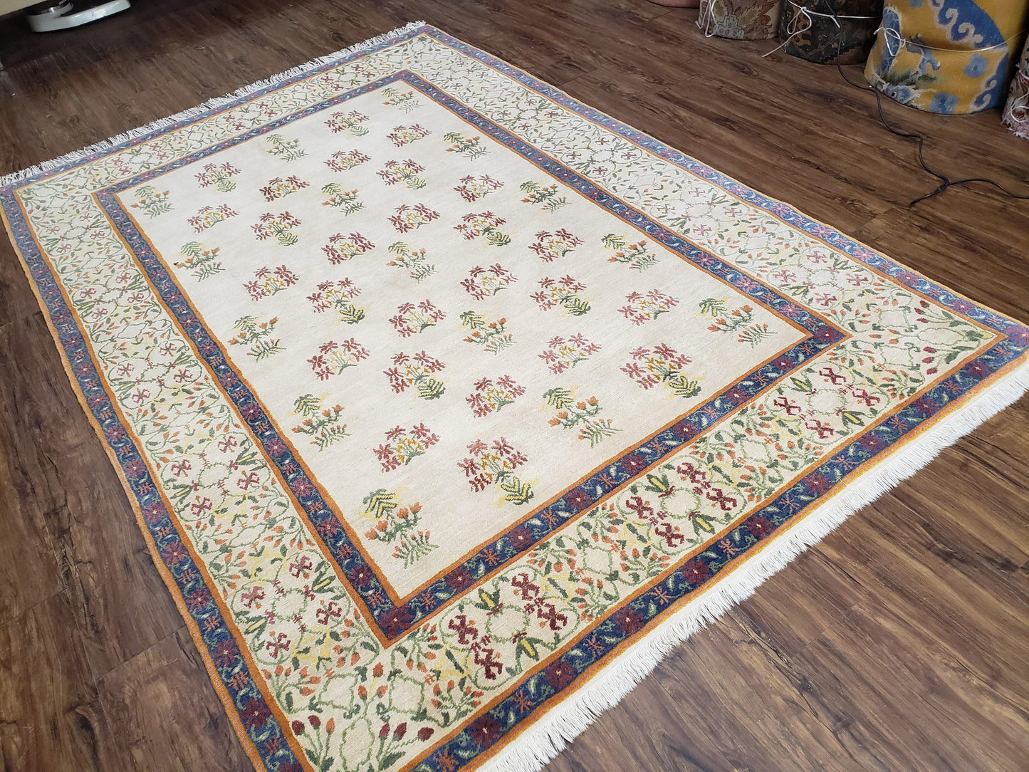 Tufenkian Tibetan Nepalese Rug Hand Knotted Wool Vintage Area Rug 5.9 By 8.6 Feet