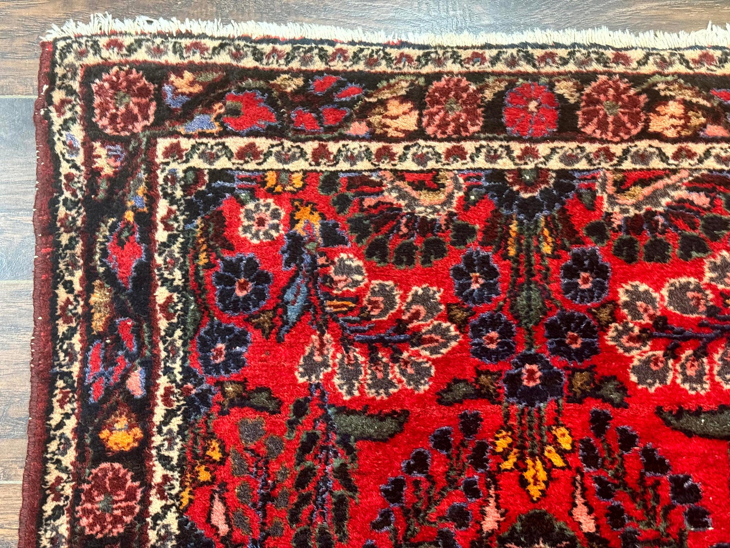 Persian Rug 3x5, Red Tribal Rug, Semi Antique, Wool Rug 3 x 5, Persian Hamadan Rug