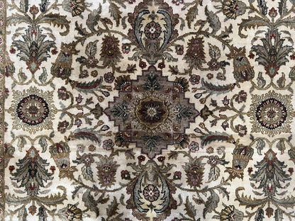 Indo Mahal Rug 6x9 Hand Knotted Wool Vintage Indian Floral Carpet In Living Room