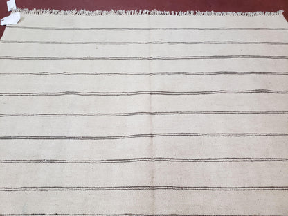 Turkish Kilim Rug Hand Knotted Striped Wool Area Rug 5x8 Southwestern Style
