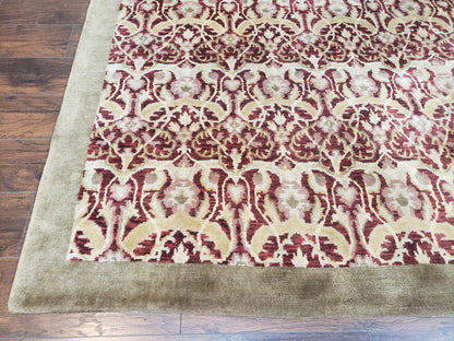 Hand Knotted Wool Rug Indian Nepalese 9x12