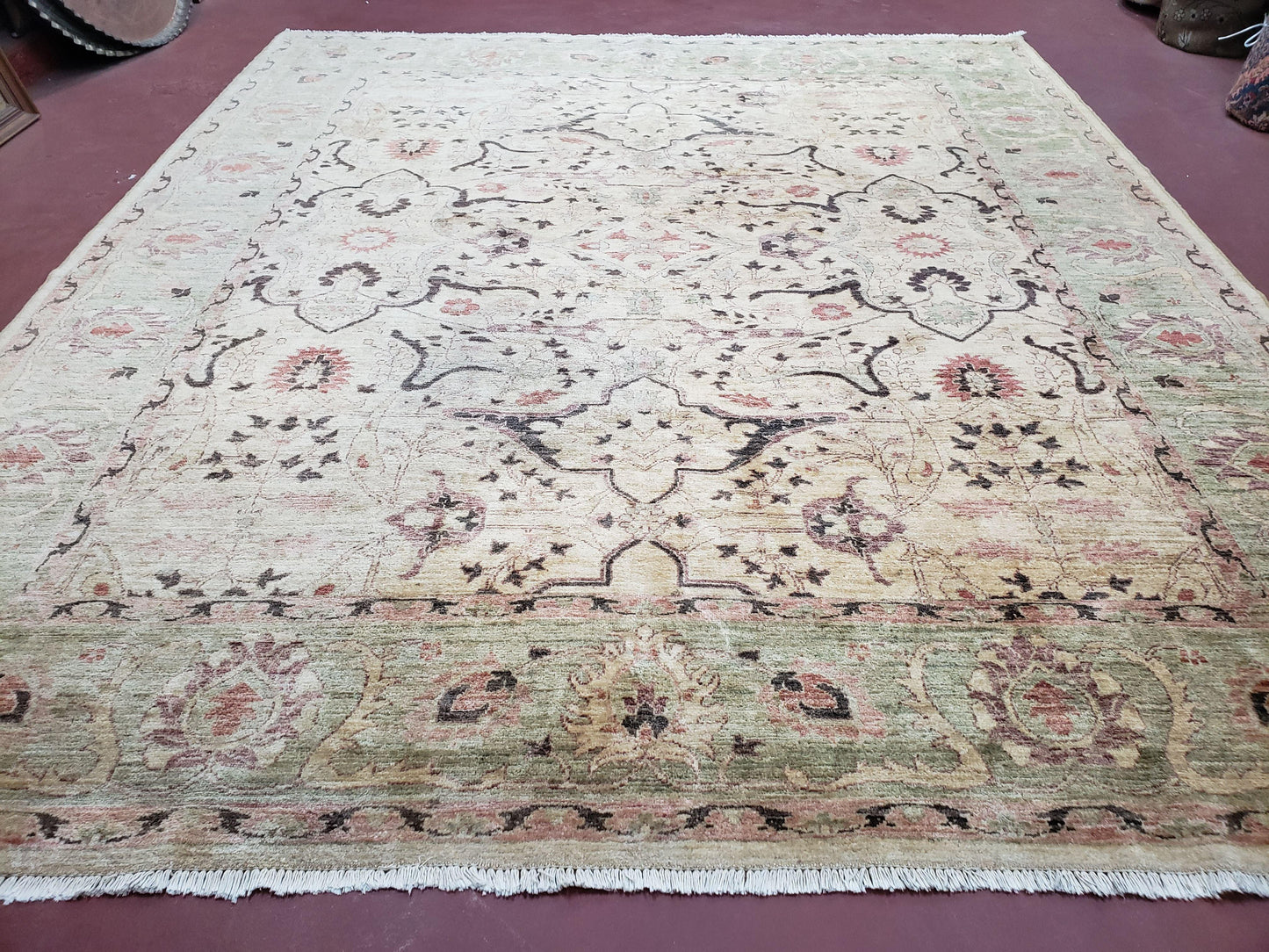 Peshawar Rug 8x10 Handmade Wool Oushak Style Farmhouse Carpet
