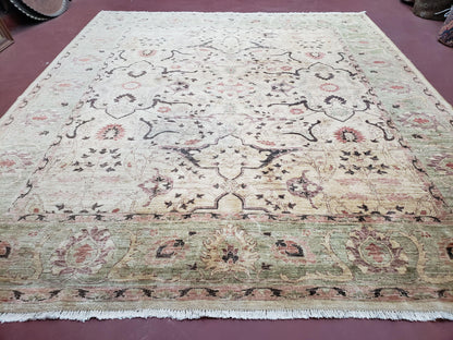 Peshawar Rug 8x10 Handmade Wool Oushak Style Farmhouse Carpet
