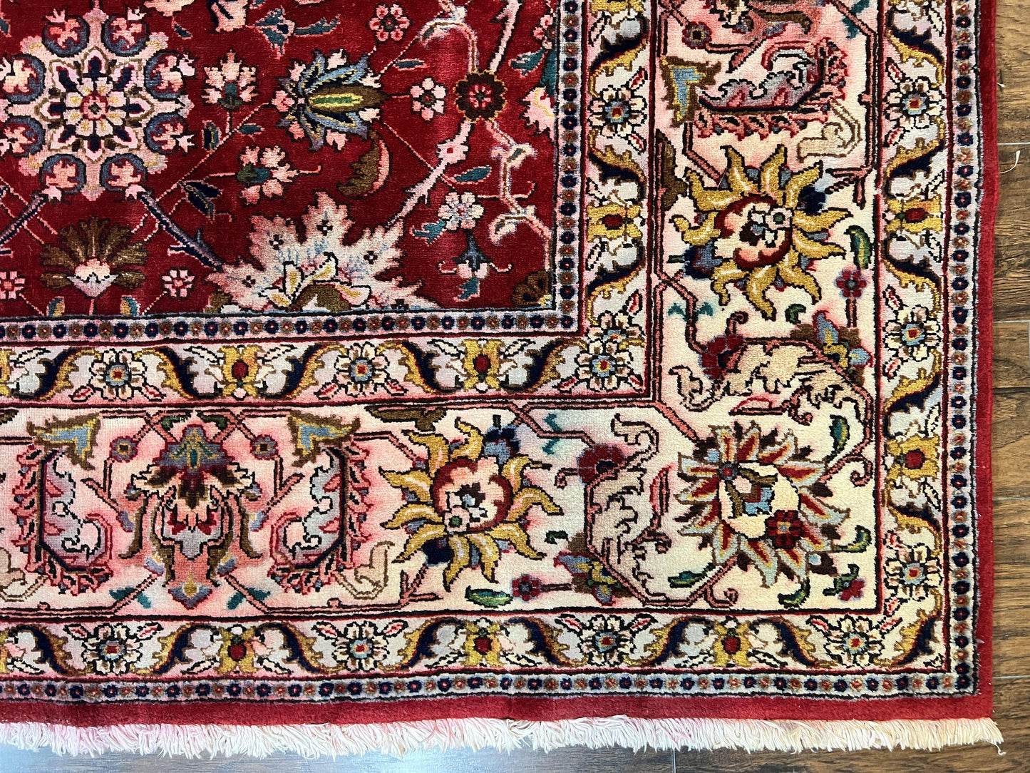 Persian Tabriz Rug 10x12 Floral Allover Handmade Vintage Wool Carpet