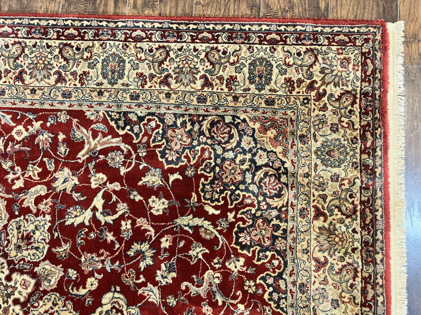 Floral Medallion Wool Rug 5.6x8 Vintage Oriental Taj Mahal Belgium Power Loomed