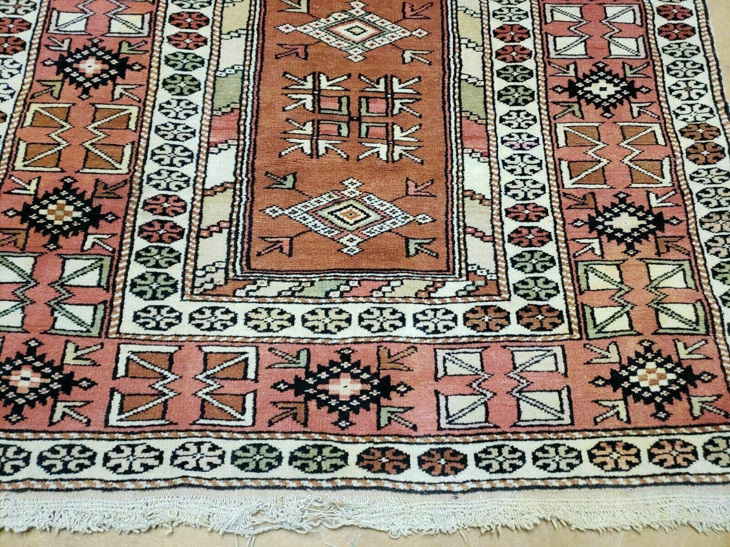 Oushak Wool Rug Antique Turkish Handmade 4x7