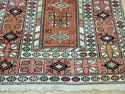 Oushak Wool Rug Antique Turkish Handmade 4x7