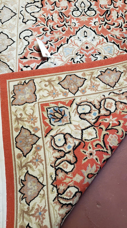 3x5 Red Chinese Hand Knotted Wool Rug Medallion Vintage Small Area Rug