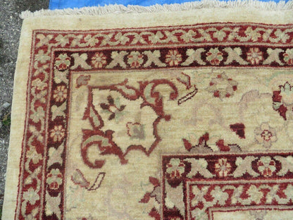 10' X 14' Vintage Hand Knotted Made Indian Agra Wool Rug Vegetable Dyes