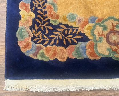 Chinese Wool Rug 3x5 Handmade Vintage Carpet Peking Style Handcrafted