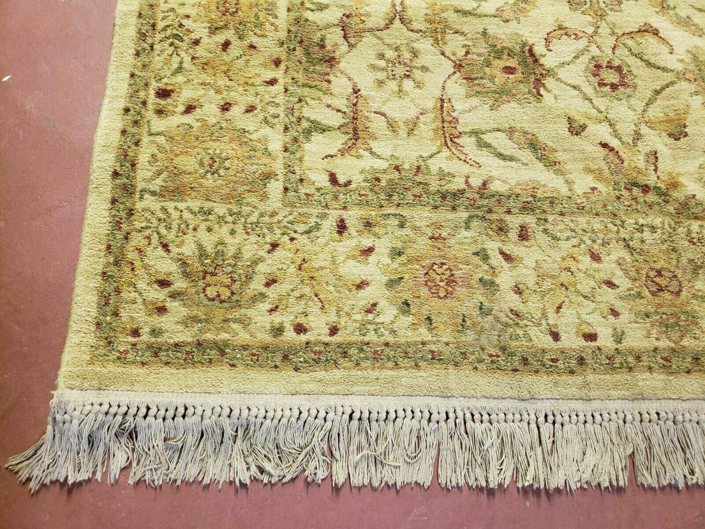 Belgian Power Loomed Rug 5x7 Vintage Oriental Wool Carpet Beige