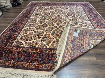 Karastan Rug Ivory Sarouk Wool Area Rug 8.8 X 10.6 Vintage Discontinued 700 Series