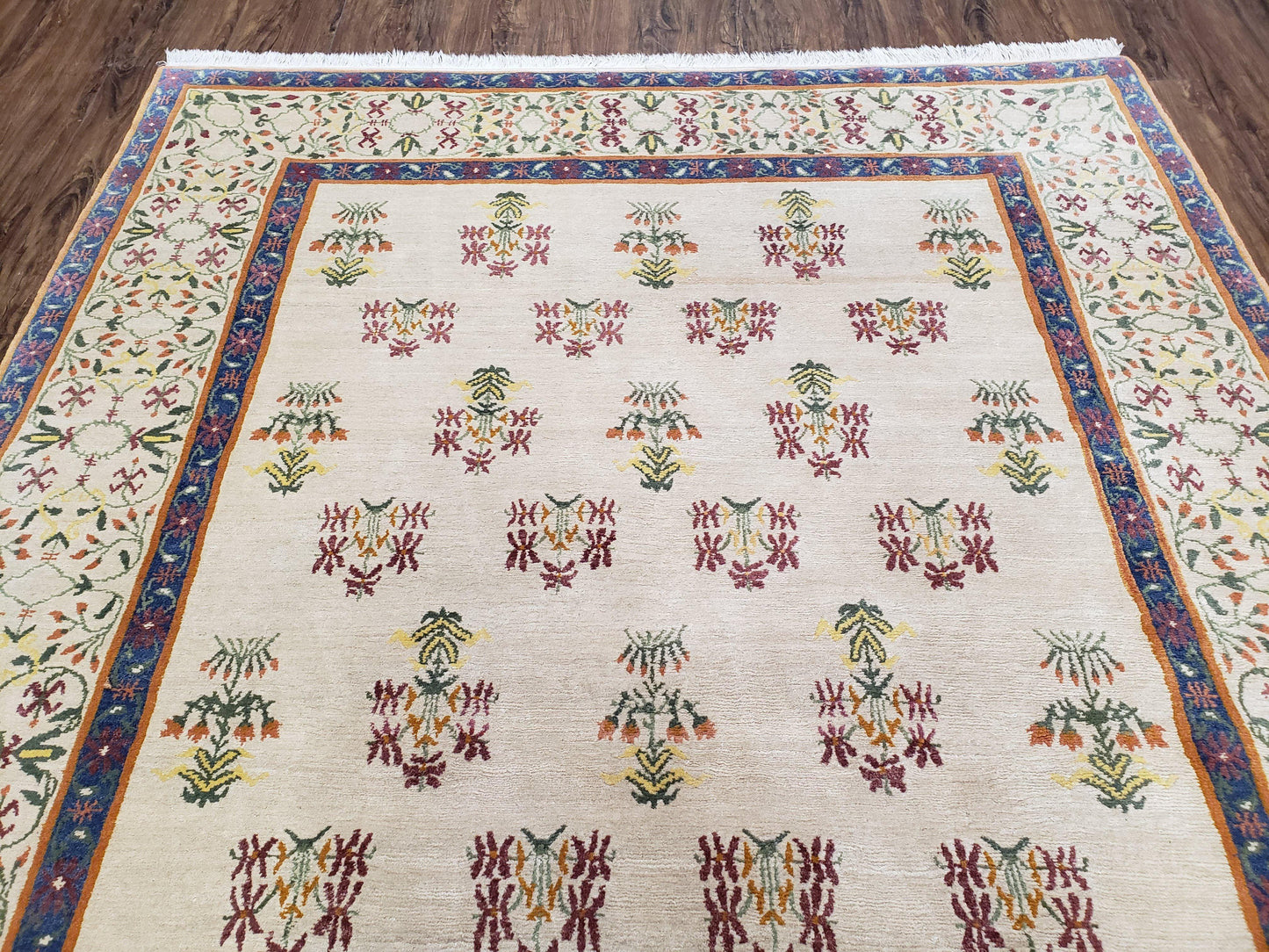 Tufenkian Tibetan Nepalese Rug Hand Knotted Wool Vintage Area Rug 5.9 By 8.6 Feet