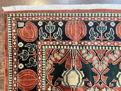 Bidjar Rug 8x10 Handmade Vintage Wool Indo Persian Red Black Carpet