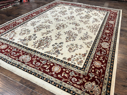 Karastan Wool Rug Ivory Floral Sarouk 8.6x11.6 Traditional Area Rug