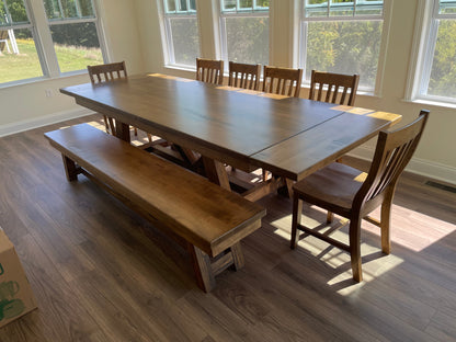 Harmony Style Bench With 1 Inch Or 2 Inch Top Options For Matching Table