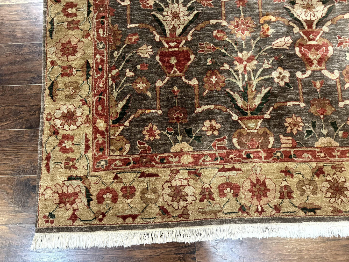 Persian Mahal Rug 6x9 Handmade Wool Oriental Carpet Floral Design