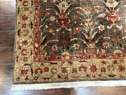 Persian Mahal Rug 6x9 Handmade Wool Oriental Carpet Floral Design