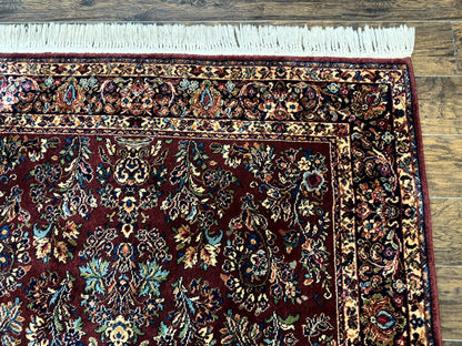 Karastan Red Sarouk Rug 5.9 x 9 Vintage Wool Area Carpet 785 Original 700 Series