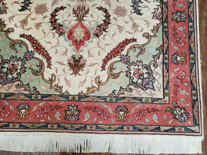 Turkish Rug Handmade Vintage Floral Oriental Wool 40 By 57 Inches