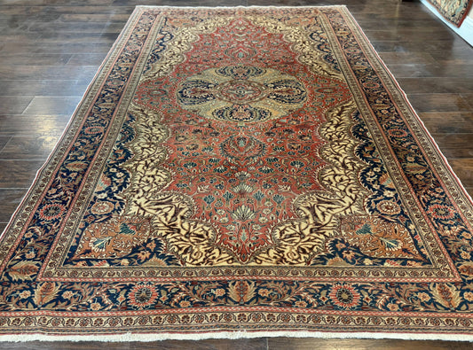 Turkish Kayseri Rug 6x10 Antique Hand-Knotted Wool Floral Medallion Oriental Carpet Red