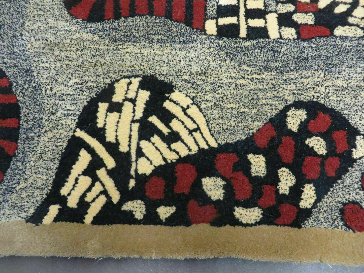 Vintage Israeli Handcrafted Wool Rug 3 By 4 Feet Wall Hanging Signed Hebrew