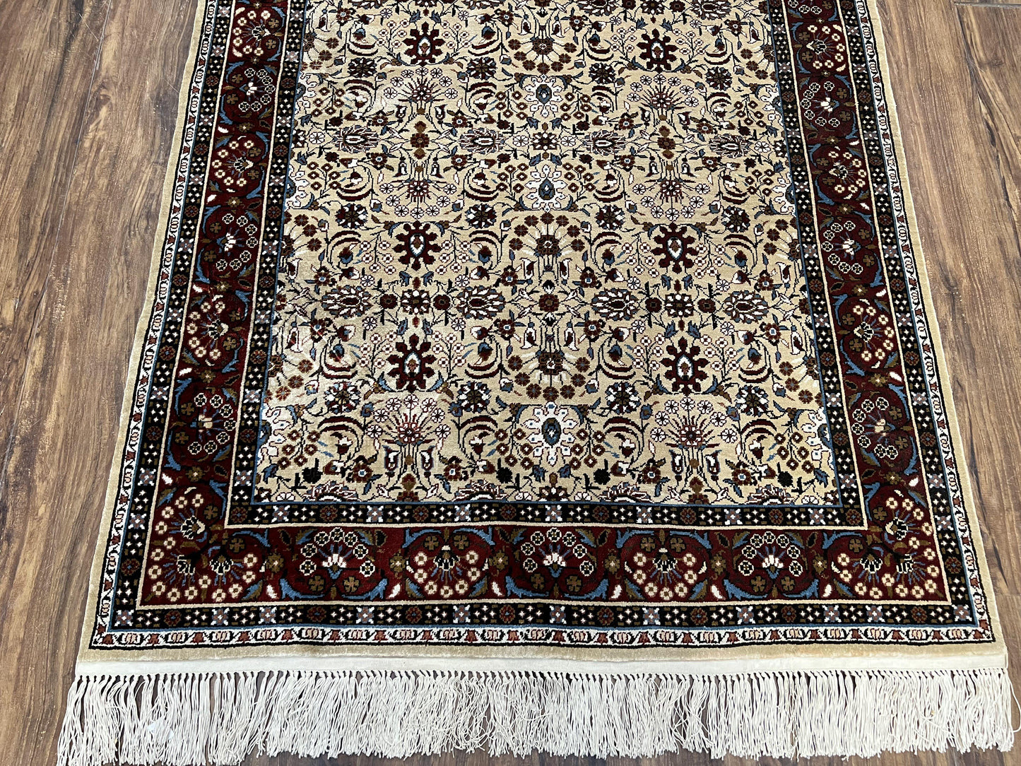 Sino Persian Silk Rug 3x5 Handmade Vintage Silk Carpet With Allover Motif
