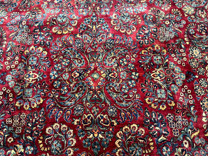 Antique Persian Sarouk Rug Palace Size 12x18 With Regal Floral Palmette