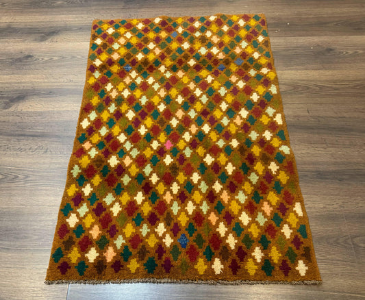 Balouch Rug 3x4 Afghan Handwoven Wool Vintage Multicolor Collection