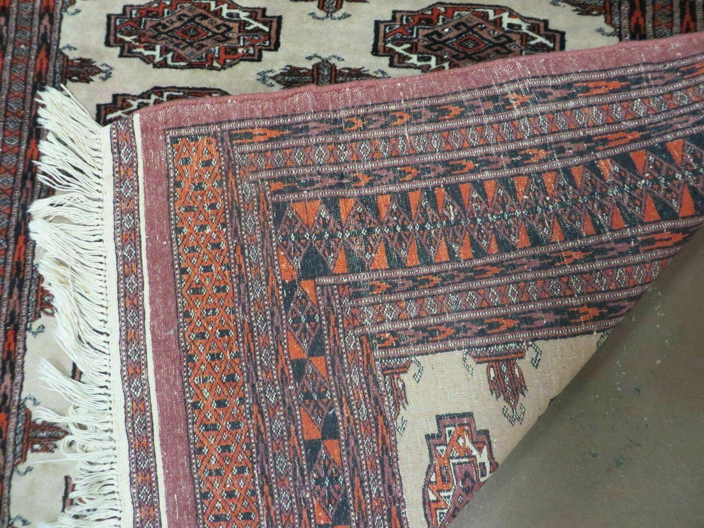 Bokhara Turkoman Rug Vintage Handmade Wool 4x6 Pakistan Carpet