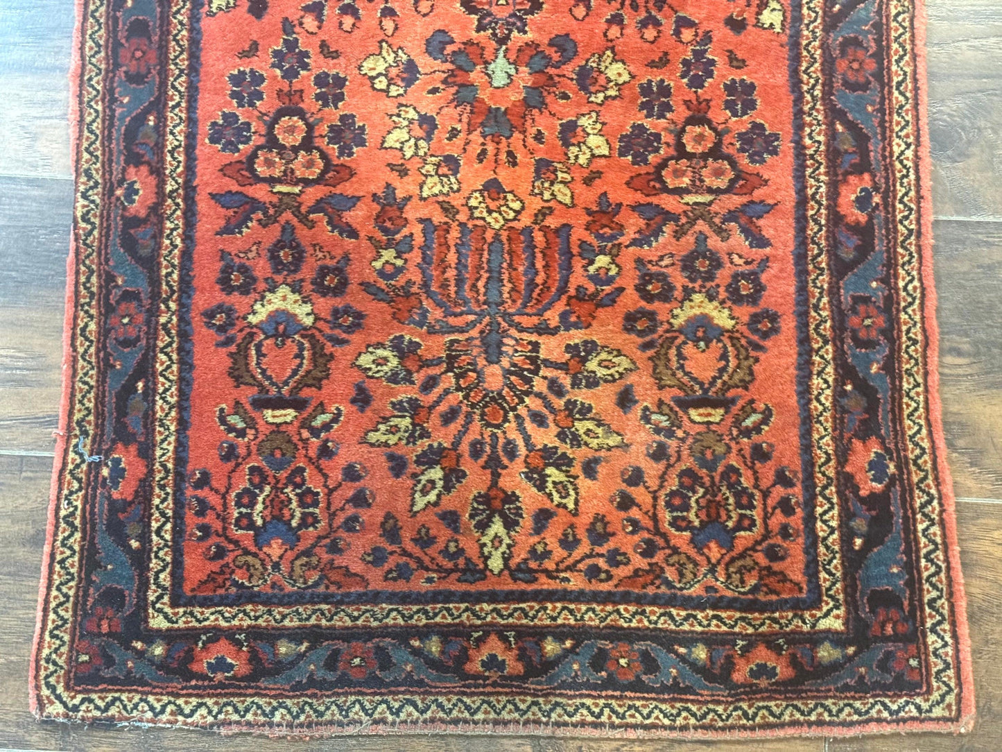 Antique Persian Sarouk Rug 2x4 Hand Knotted Wool Area Rug
