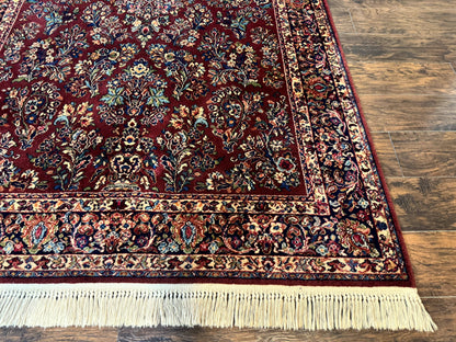 Karastan Red Sarouk Rug 5.9 x 9 Vintage Wool Area Carpet 785 Original 700 Series