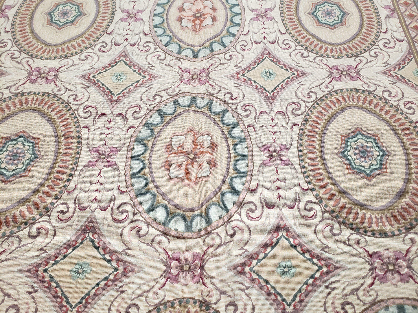 Handmade Needlepoint Rug 6x9 Flatweave Victorian Elegant Living Room Decor