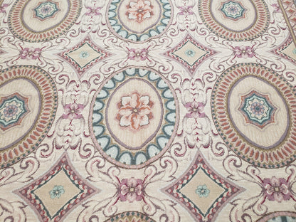 Handmade Needlepoint Rug 6x9 Flatweave Victorian Elegant Living Room Decor