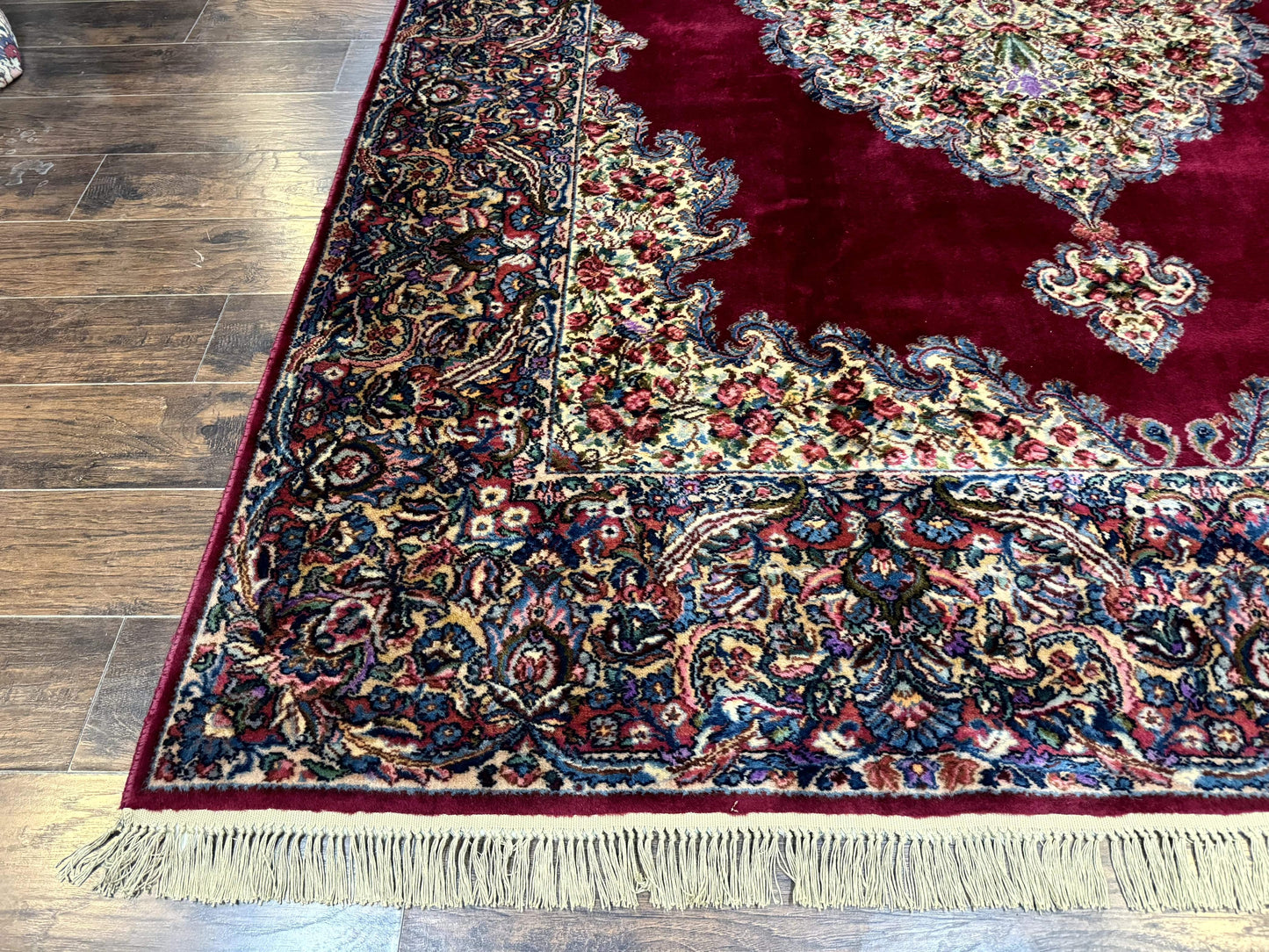Karastan Rug 8.8 x 12 - Red Floral Kirman - Wool Pile Carpet