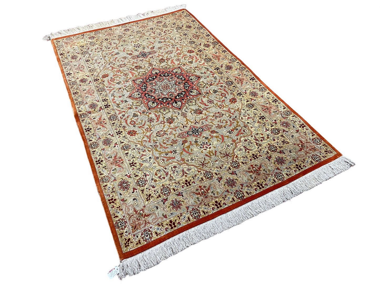 Vintage Handmade Turkish Silk Rug 3x5 Oriental Area Rug 900 KPSI Wow