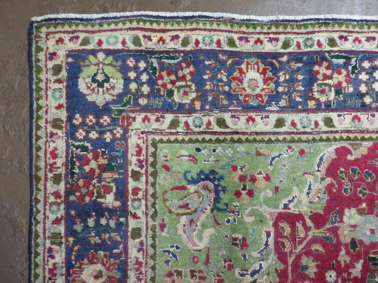 Persian Tabriz Rug 7x10 Hand Knotted Antique Floral Medallion Wool Oriental Carpet
