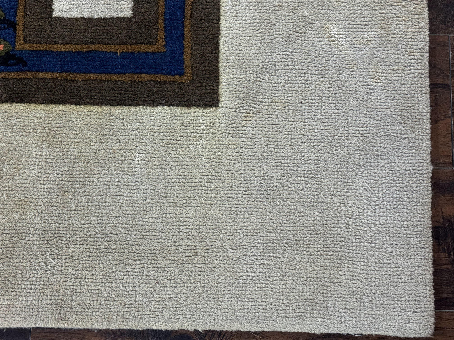 South American Rug 6x7, Unique Native American Design, Ivory, Ecuador Rug, Handmade Wool