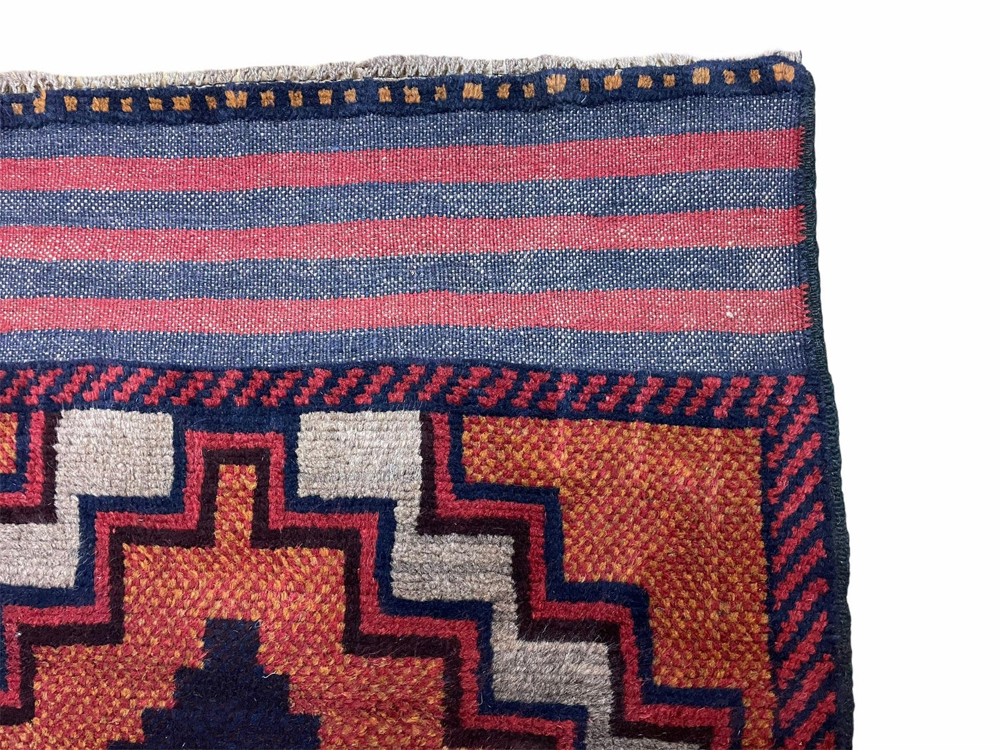 Balouchi Hand Knotted Vintage Tribal Wool Rug Afghan Red 2 Ft 8 In By 4 Ft 8 In