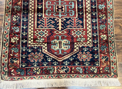 Antique Turkish Sparta Rug 3x4 Geometric Caucasian Wool Carpet